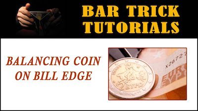 balancing coin on bill bar trick